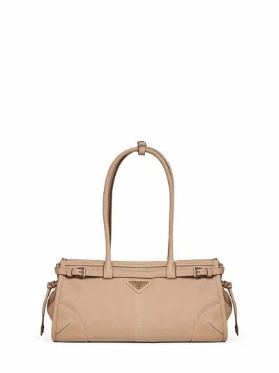 Prada Borse Desert Prada Bonnie Medium Handbag In Sand