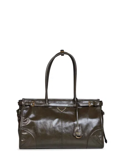 Prada Borse Forest Green Prada Bonnie Large Handbag