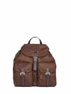 Prada Borse Sienna Medium Backpack With Pouch In Brown