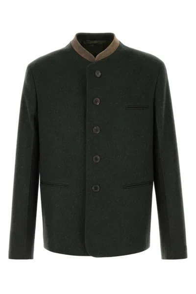 Prada Bottle Green Wool Blazer