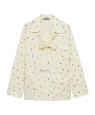 Prada Bouquet Print Old Canvas Shirt In Animal Print