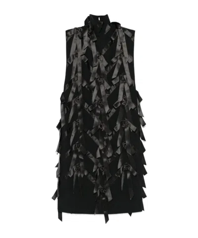 PRADA BOW-APPLIQUÉ MIDI DRESS