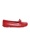 Prada Bow Ballet Shoes In Red