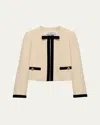 Prada Trimmed Cropped Jackets With Pockets And Buttons In F0018 Naturale