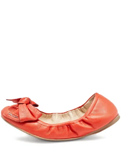 Pre-owned Prada Bow-detail Ballet Flats