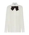 Prada Bow-detail Buttoned Blouse In White