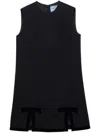 Prada Bow-detail Mini Dress In Black
