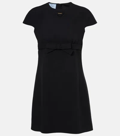 Prada Bow-detail Minidress In Black
