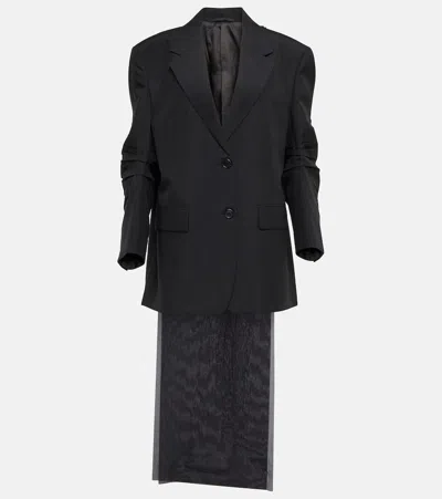 Prada Bow-detail Mohair Blazer In Black