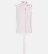 Prada Bow-detail Pleated Cotton Poplin Top In Multi