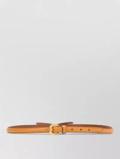 Prada Bow Detail Slim Buckle Waist Belt In Orange