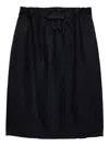 Prada Chevron Pleated Virgin Wool Midi Skirt In Black