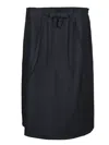 Prada Bow-detailed Midi Skirt In Black