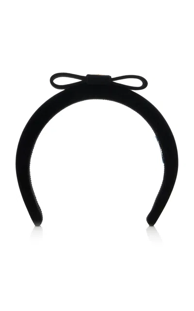 PRADA BOW-DETAILED VELVET HEADBAND