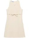 Prada Beige Bow Detailing Short Dress In Beige