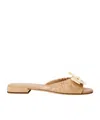 Prada Bow Flat Mules In Brown