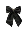 Prada Brass Hair Clip With Maxi Bow Design In Black