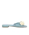 Prada Bow-knot Slippers In Blue