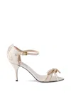 Prada Bow Leather Sandals In Neutral
