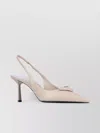 Prada Bow Pointed Stiletto Heel Pumps In White