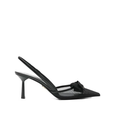Prada Bow Pointed-toe Pumps In Black