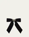 Prada Triangle Logo Velvet Bow Hair Clip In F0378 Confetto