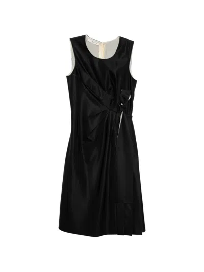 Pre-owned Prada Bow-detail Sleeveless Dress In Black