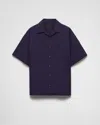 Prada Logo Shirt In Tintenblau