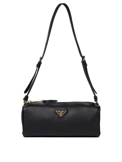 Prada Bowling Shouder Bag In Black