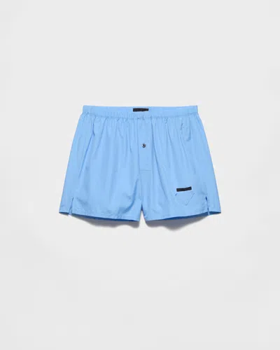 Prada Boxershorts Aus Baumwolle In Blue