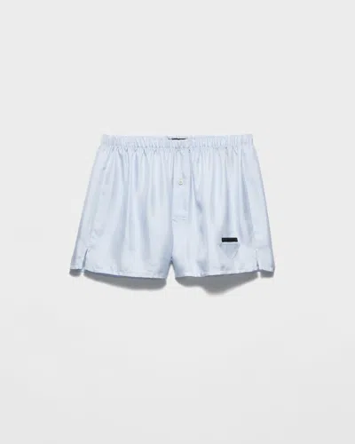 Prada Boxershorts Aus Seide In Blue