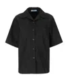Prada Re-nylon Gabardine Short-sleeved Shirt In Black