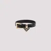 Prada Black Leather Logo Bracelet