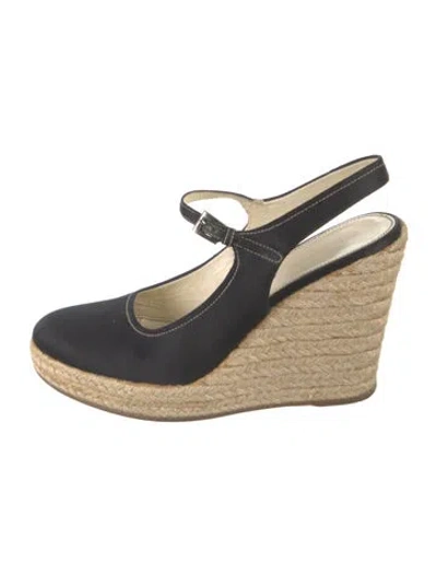 Pre-owned Prada Braided Accents Espadrilles In Blue