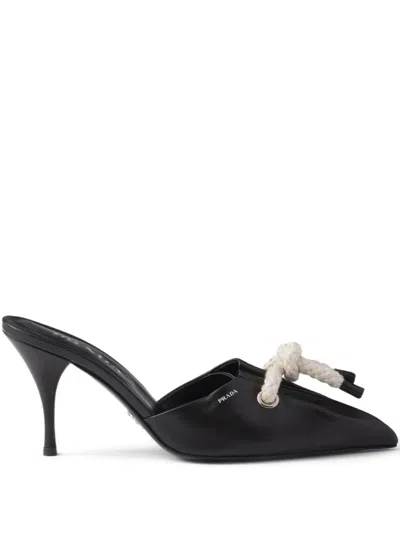 PRADA 85MM BRAIDED-DETAIL MULES