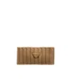 Prada Knit Virgin Wool Headband In Camel Brown