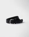 Prada Braided Leather Belt In Black