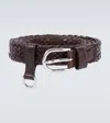 Prada Braided Leather Belt In Brown