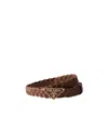 Prada Nappa Leather Braided Belt In Brown