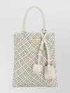 Prada Braided Leather Shoulder Bag Detachable Tag In White