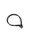 Prada Braided Logo Plaque Bracelet In Black