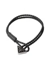 Prada Braided Nappa Leather Bracelet In Black