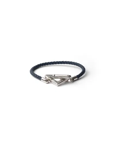 Prada Braided Nappa Leather Bracelet In Pattern