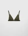 Prada Ribbed Knit Bralette Bikini Top In Camouflage Green