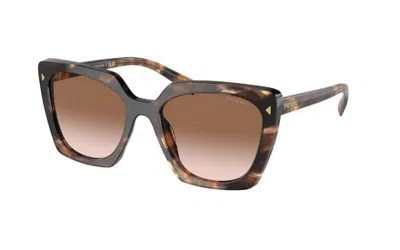 Pre-owned Prada Brand 2023  Women Sunglasses Pr 23zs 07r-0a6 Authentic Italy Frame Case In Brown