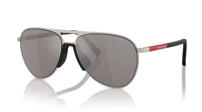 Pre-owned Prada Brand 2024  Men Sunglasses Ps 53zs 18x-80i Authentic Italy Frame Case S In Silver
