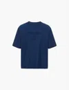 Prada Brand-embossed Oversized-fit Cotton-jersey T-shirt In Blue