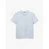 Prada Mens Light Blue Brand-patch Crewneck Cotton-jersey T-shirt In Light Blue