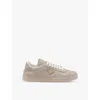 Prada Womens Grey Brand-patch Leather Low-top Trainers