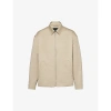 Prada Mens Neutral Brand-patch Regular-fit Cotton Jacket In Neutral